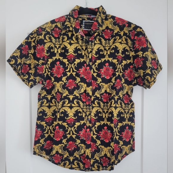 Denim & Flower Other - Denim & Flower Black and Gold Floral Shirt